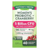Nature's Truth Women's Probiotic + Cranberry 40 Vegetarian Capsules 840093112125