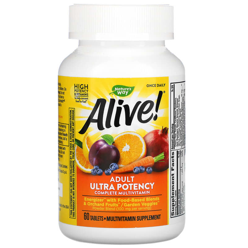 Nature's Way, Alive! Adult Ultra Potency Complete Multivitamin, 60 Tablets 33674156797
