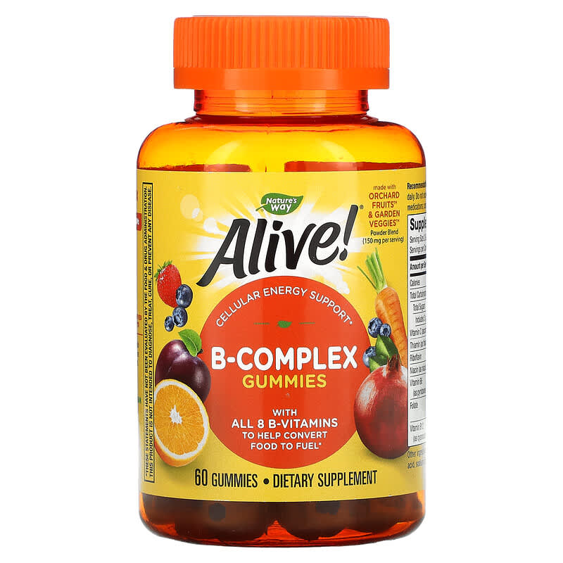 Nature's Way Alive! B-Complex Gummies Mango 60 Gummies 33674104835