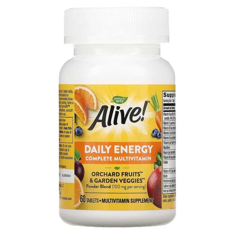 Nature's Way, Alive! Daily Energy, Complete Multivitamin, 60 Tablets 33674601921