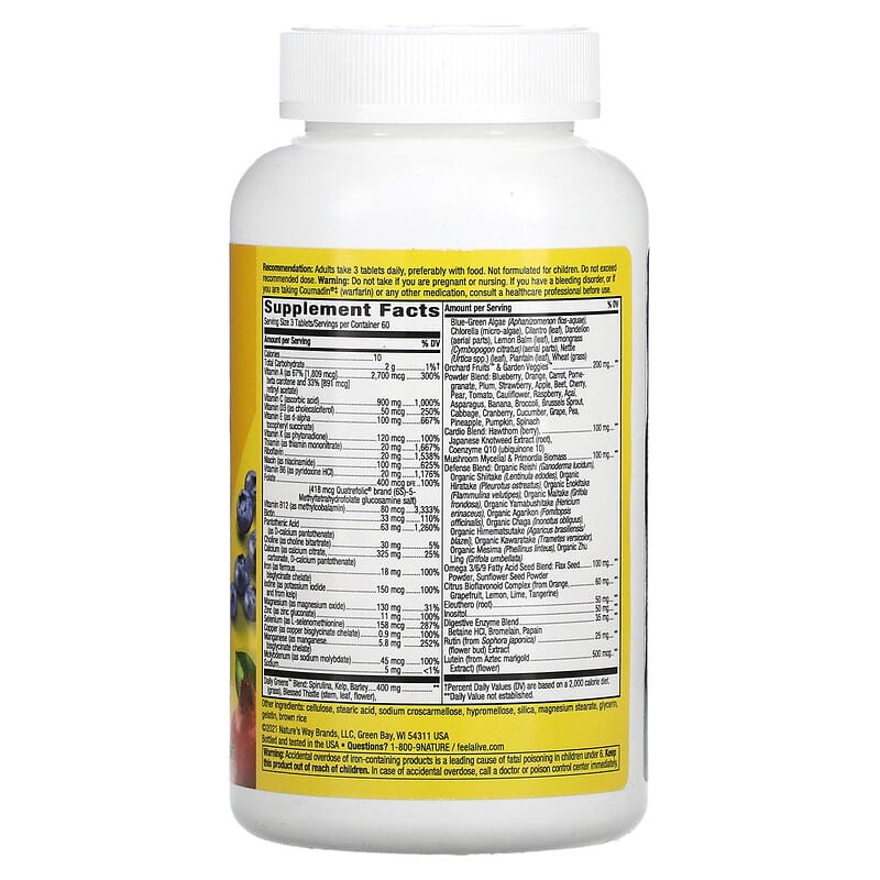 Nature's Way, Alive! Max3 Potency Multivitamin, 180 Tablets 33674149287