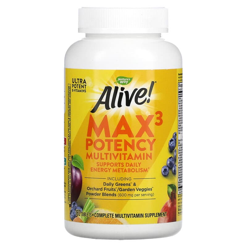 Nature's Way Alive! Max3 Potency Multivitamin 180 Tablets 33674149287
