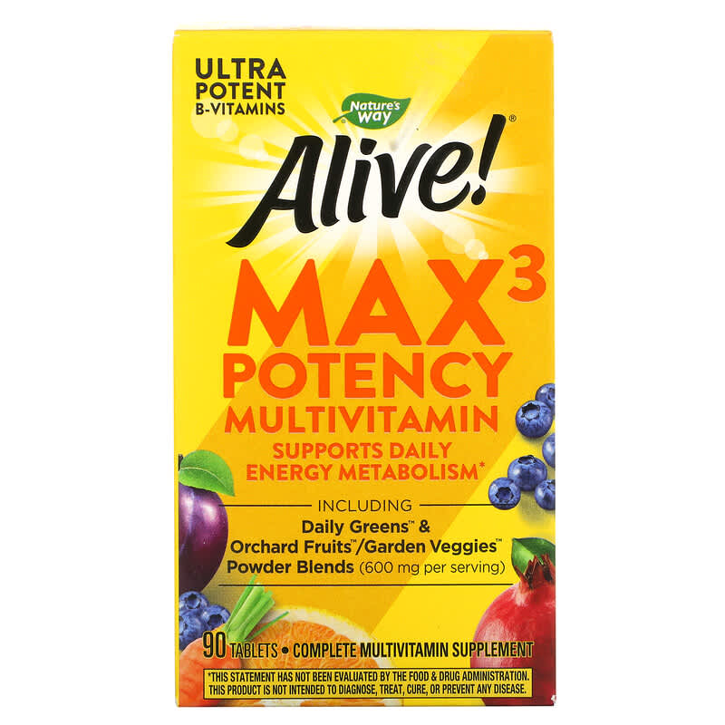 Nature's Way Alive! Max3 Potency Multivitamin 90 Tablets 33674149270