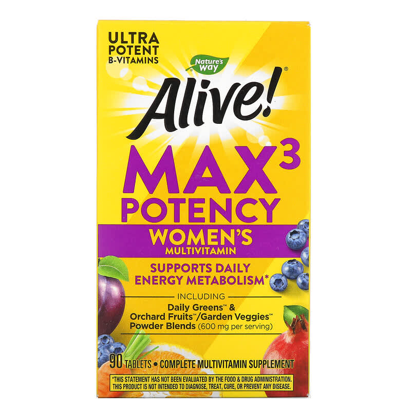 Nature's Way Alive! Max3 Potency Women's Multivitamin 90 Tablets 33674155431