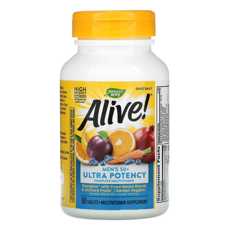 Nature's Way, Alive! Men's 50+ Ultra Potency Complete Multivitamin, 60 Tablets 33674156919