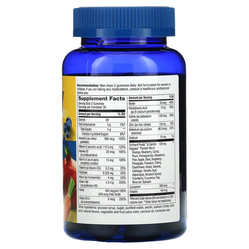 Nature's Way, Alive! Men's Gummy Complete Multivitamin, Fruit, 60 Gummies 33674159002