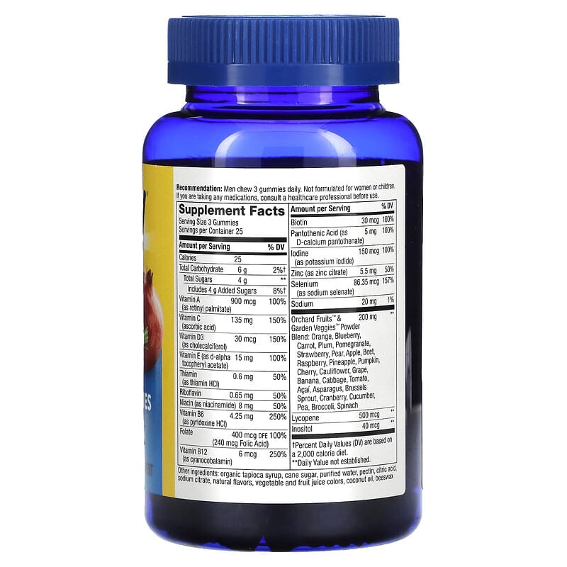 Nature's Way, Alive! Men's Premium Gummies Multivitamin, Orange, Grape & Cherry, 75 Gummies 33674158951