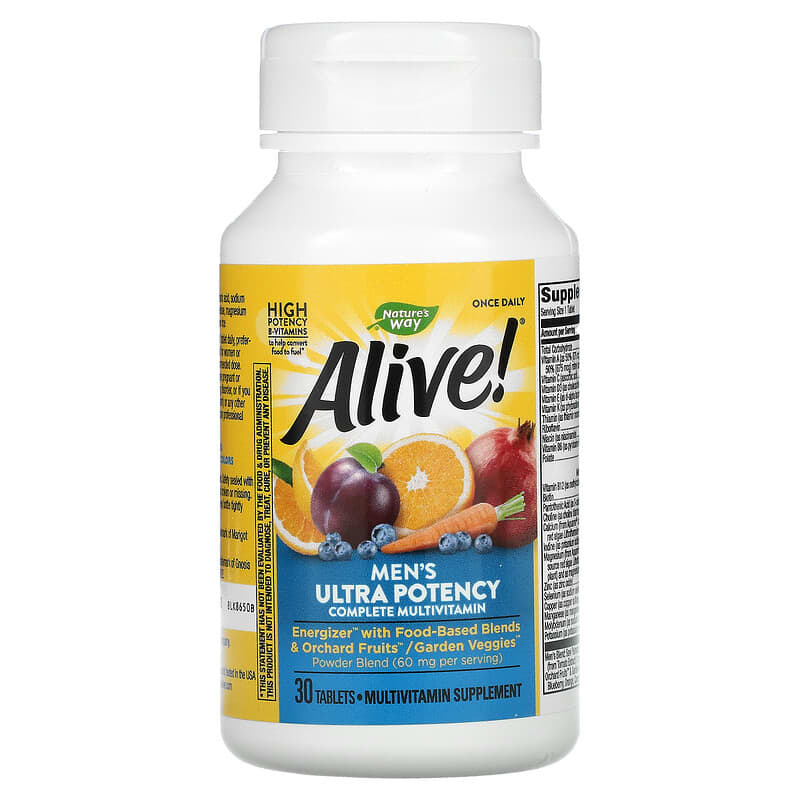 Nature's Way, Alive! Men's Ultra Potency Complete Multivitamin, 30 Tablets 33674158913