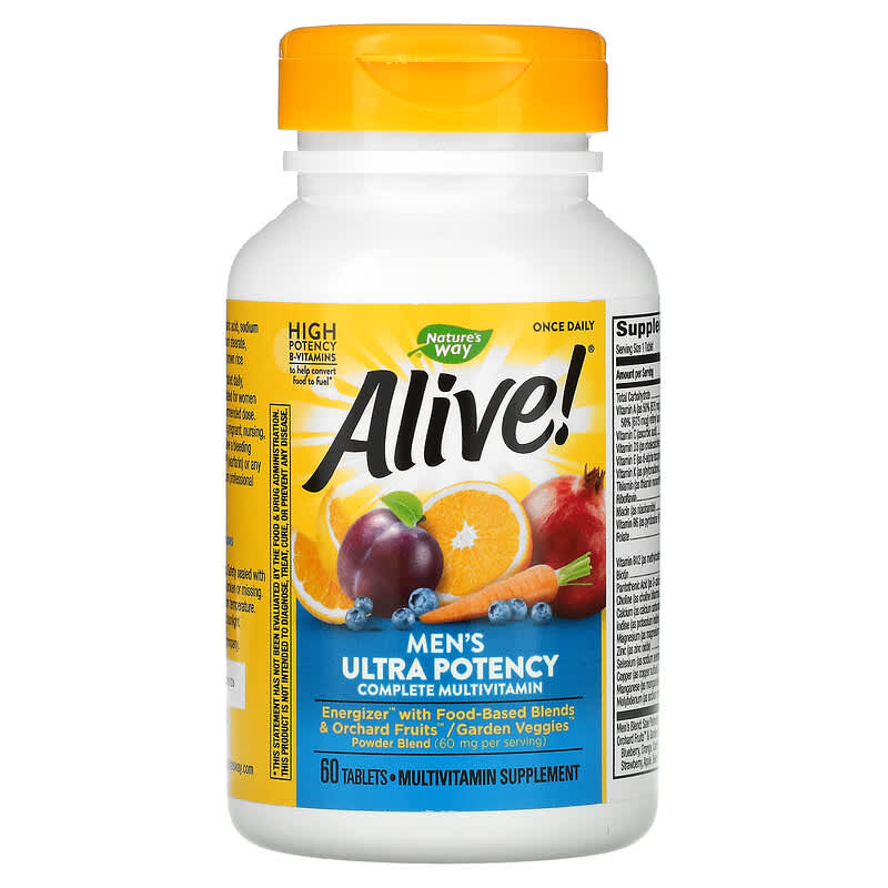 Nature's Way, Alive! Men's Ultra Potency Complete Multivitamin, 60 Tablets 33674156858