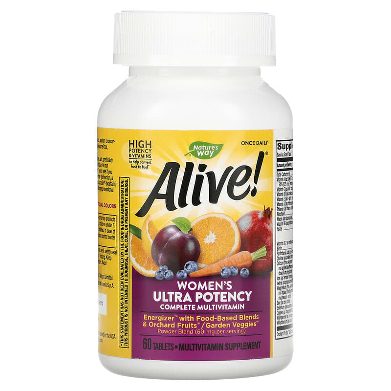 Nature's Way, Alive! Once Daily, Women's Ultra Potency Complete Multivitamin, 60 Tablets 33674156865