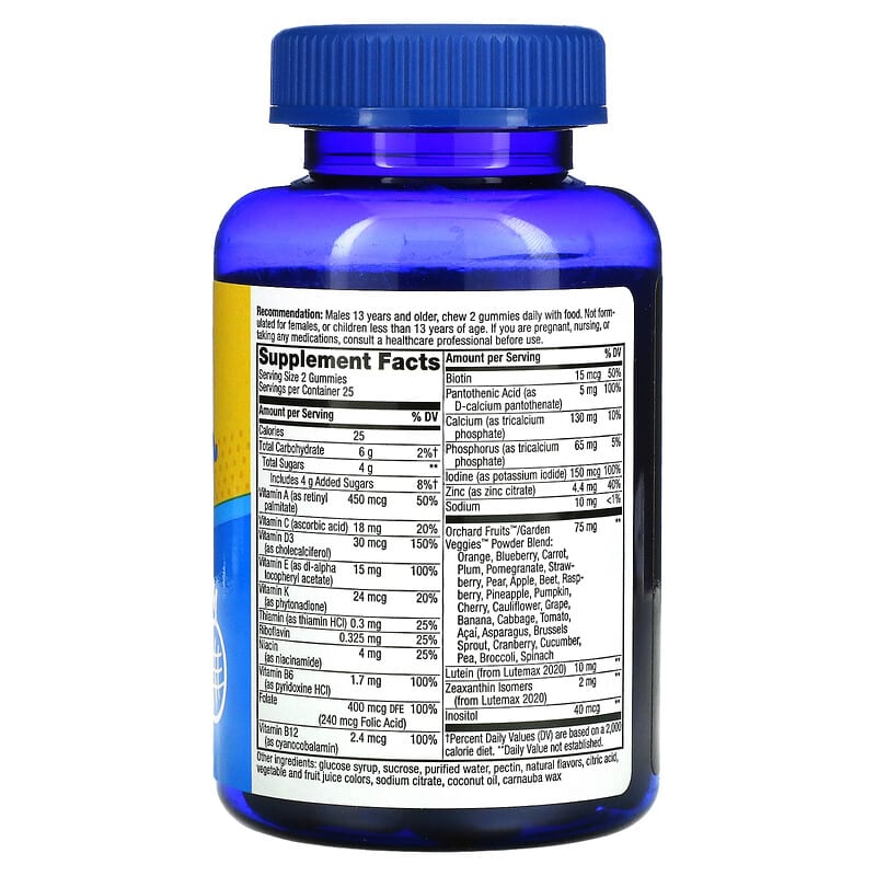 Nature's Way, Alive! Teen, Complete Multi for Him, Fruit Punch, 50 Gummies 33674133101