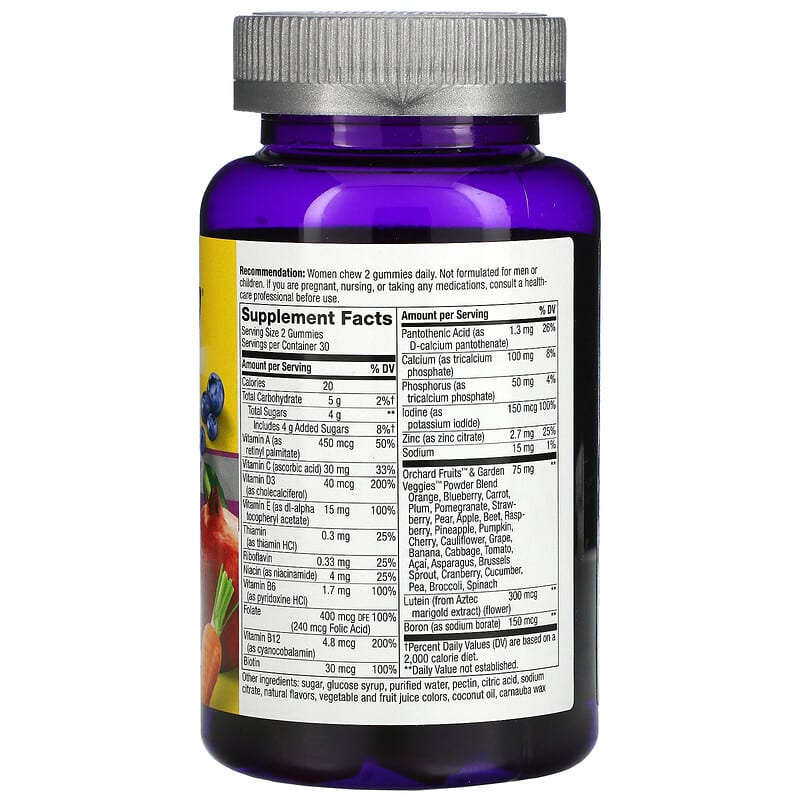 Nature's Way, Alive! Women's 50+ Gummy Complete Multivitamin, Mixed Berry, 60 Gummies 33674159040