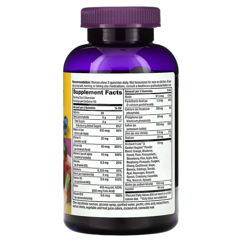 Nature's Way, Alive! Women's Gummy Complete Multivitamin, Mixed Berry, 130 Gummies 33674115367