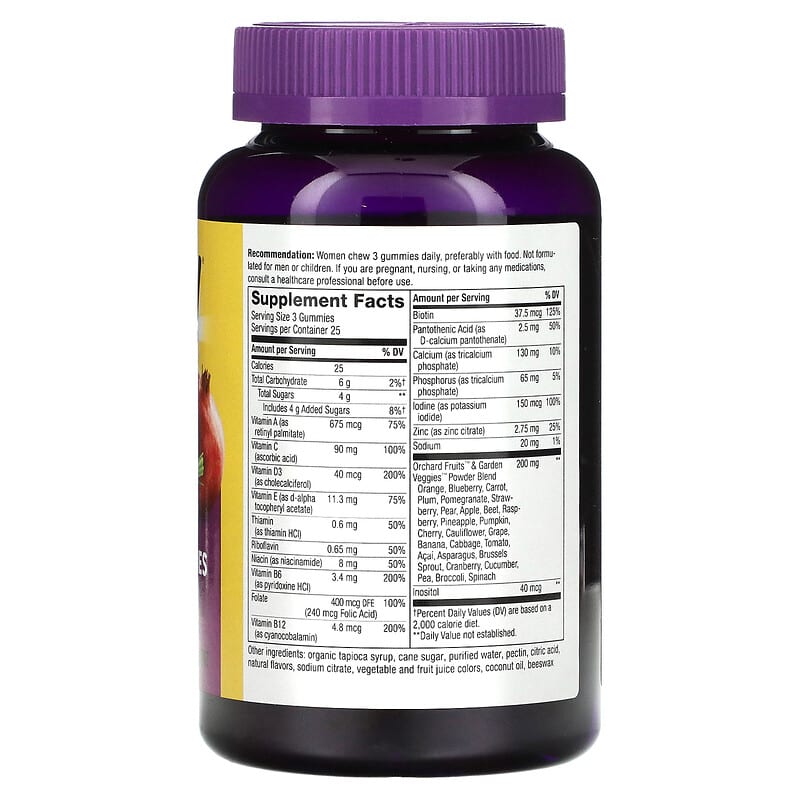 Nature's Way, Alive! Women's Premium Gummies, Multivitamin, Grape, Cherry & Blueberry Acai, 75 Gummies 33674158975