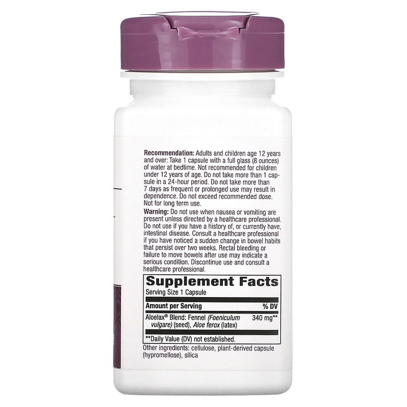 Nature's Way, Aloelax with Fennel Seed, 340 mg, 100 Vegan Capsules 33674009000