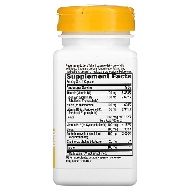 Nature's Way, B-100 Complex with B2 Coenzyme, 60 Capsules 33674405208