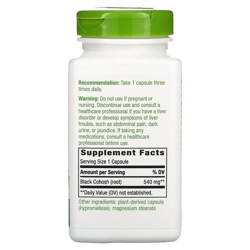 Nature's Way, Black Cohosh Root, 540 mg, 180 Vegan Capsules 33674146903