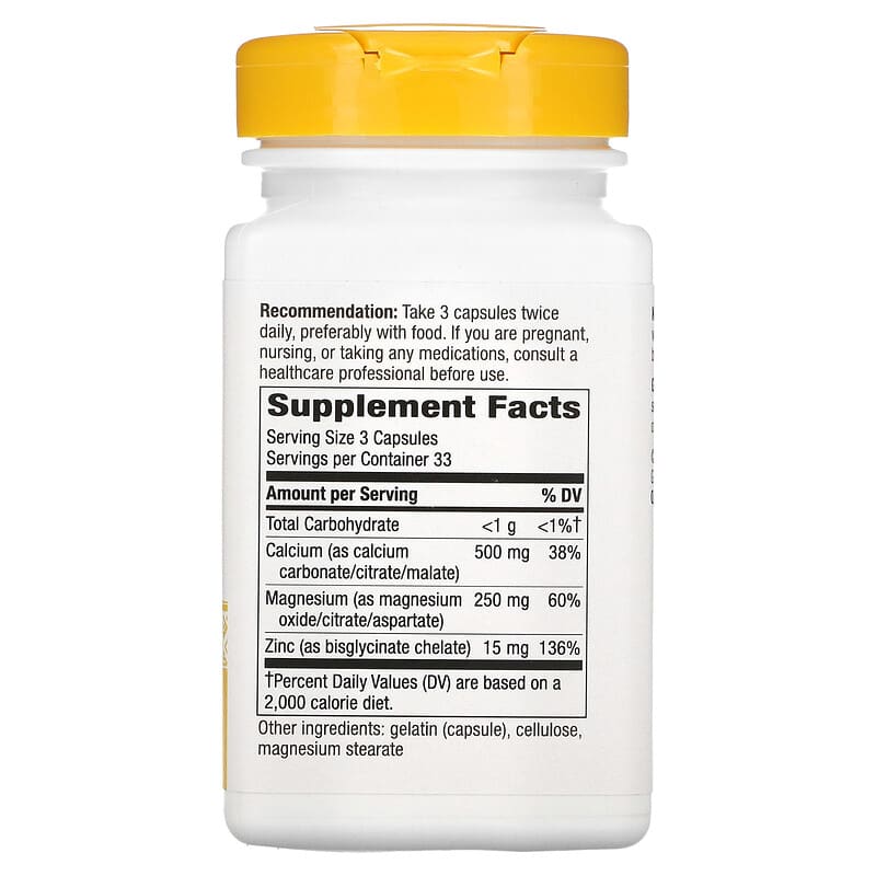 Nature's Way, Calcium Mag & Zinc Mineral Complex, 765 mg, 100 Capsules 33674414101