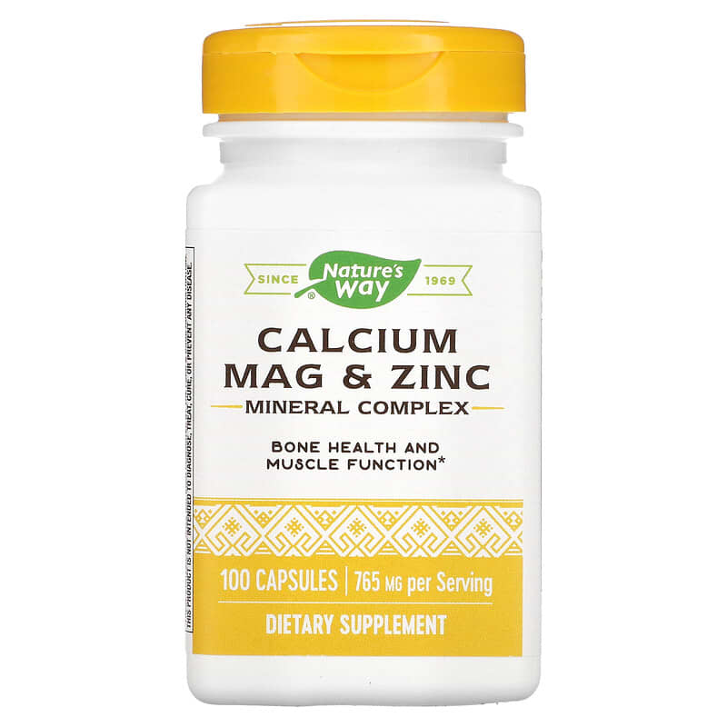 Nature's Way Calcium Mag & Zinc Mineral Complex 765 mg 100 Capsules 33674414101