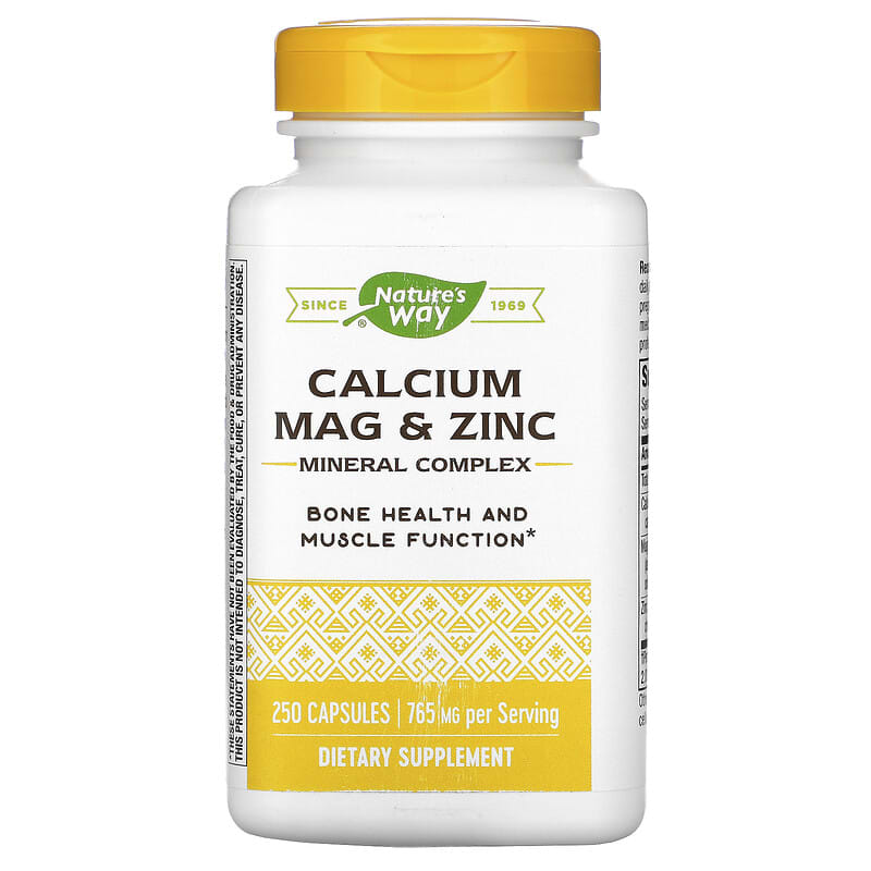 Nature's Way Calcium Mag & Zinc Mineral Complex 765 mg 250 Capsules 33674414118