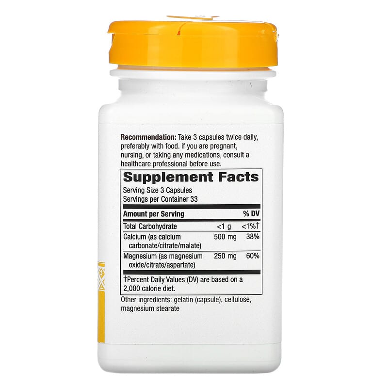 Nature's Way, Calcium & Magnesium Mineral Complex, 250 mg, 100 Capsules 33674413104