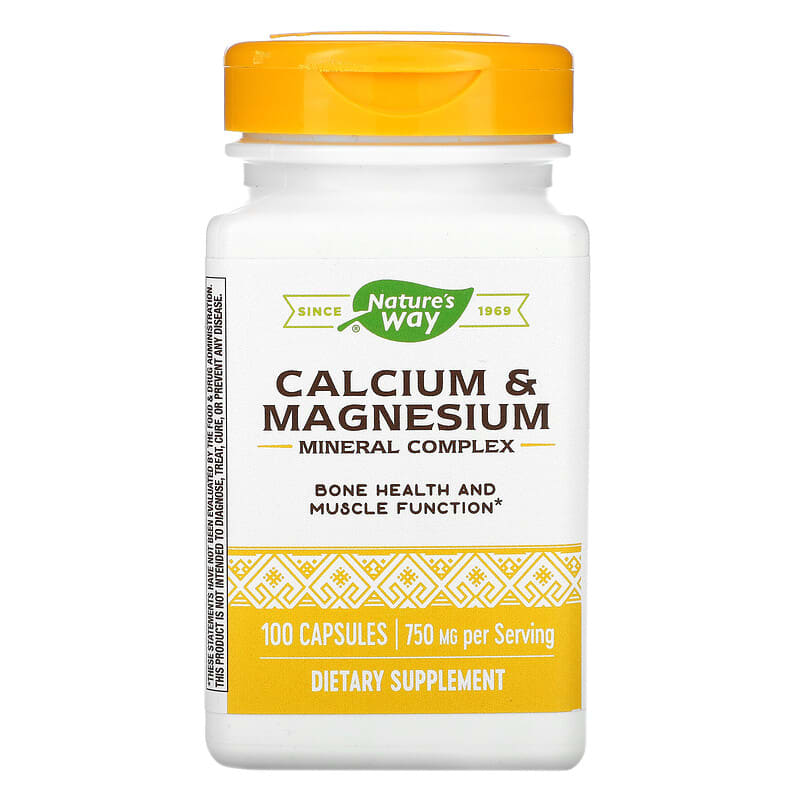 Nature's Way Calcium & Magnesium Mineral Complex 250 mg 100 Capsules 33674413104