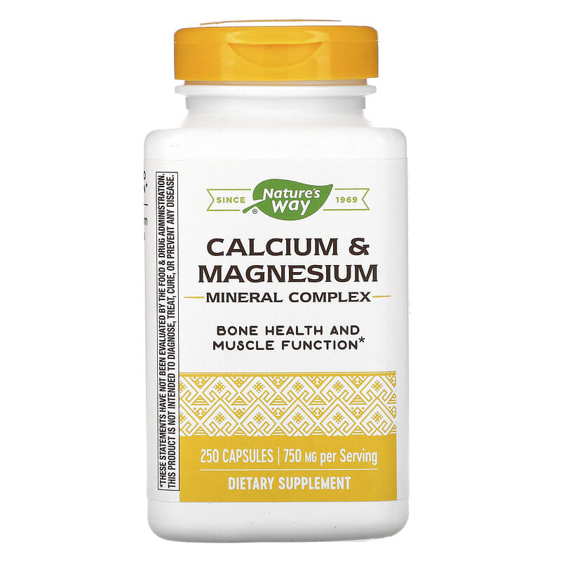 Nature's Way Calcium & Magnesium Mineral Complex 750 mg 250 Capsules 33674413111