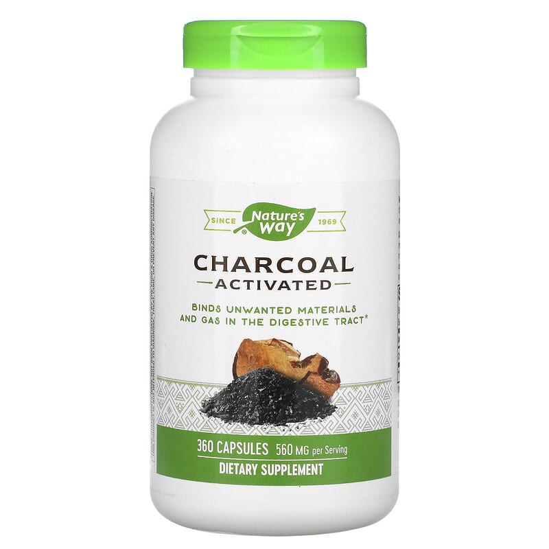 Nature's Way Charcoal Activated 280 mg 360 Capsules 33674119501