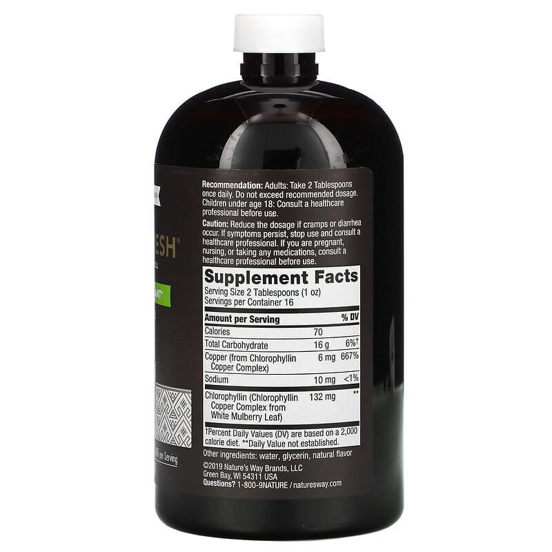 Nature's Way, Chlorofresh, Liquid Chlorophyll, Mint, 132 mg, 16 fl oz (473.2 ml) 358008035013