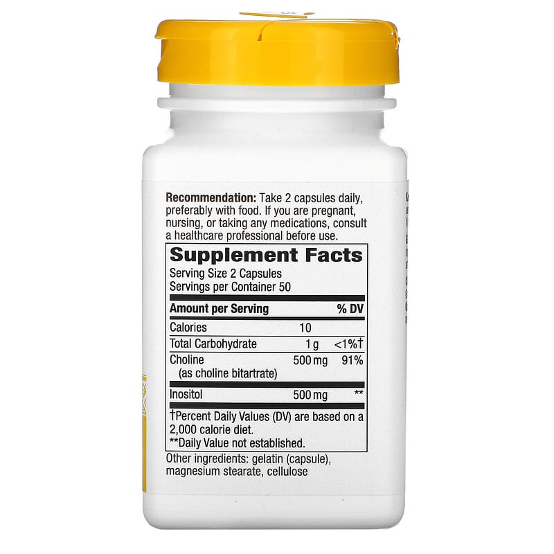 Nature's Way, Choline & Inositol, 500 mg, 100 Capsules 33674404621
