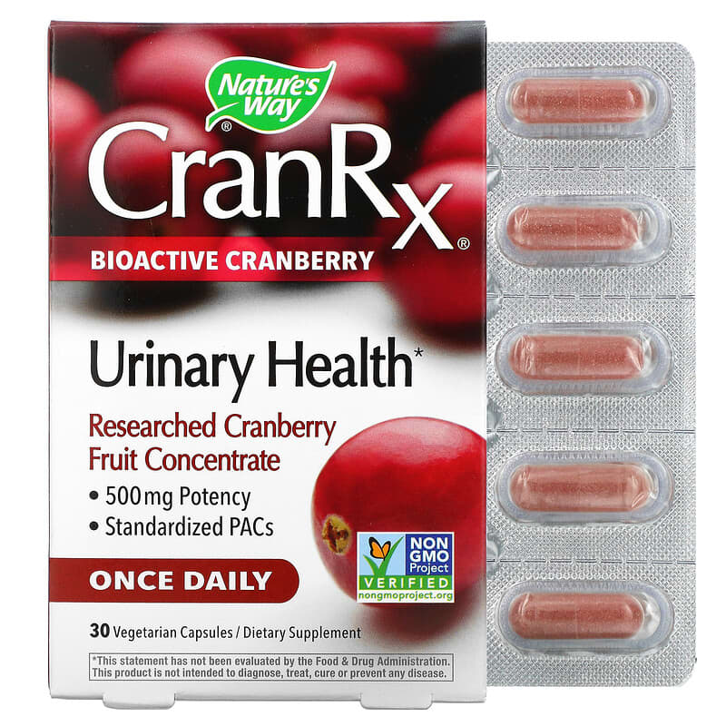 Nature's Way CranRx Urinary Health Bioactive Cranberry 500 mg 30 Vegetarian Capsules 33674152898