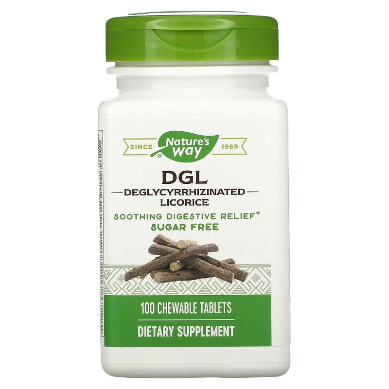 Nature's Way DGL Deglycyrrhizinated Licorice 100 Chewable Tablets 763948090211