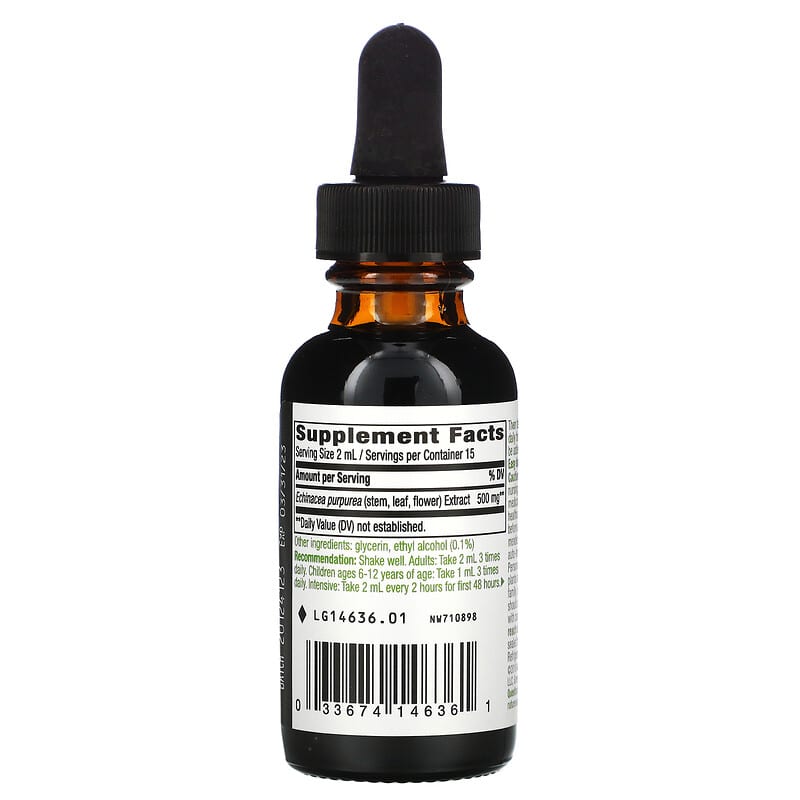 Nature's Way, Echinacea, 99.9% Alcohol Free, 1 fl oz (30 ml) 33674146361