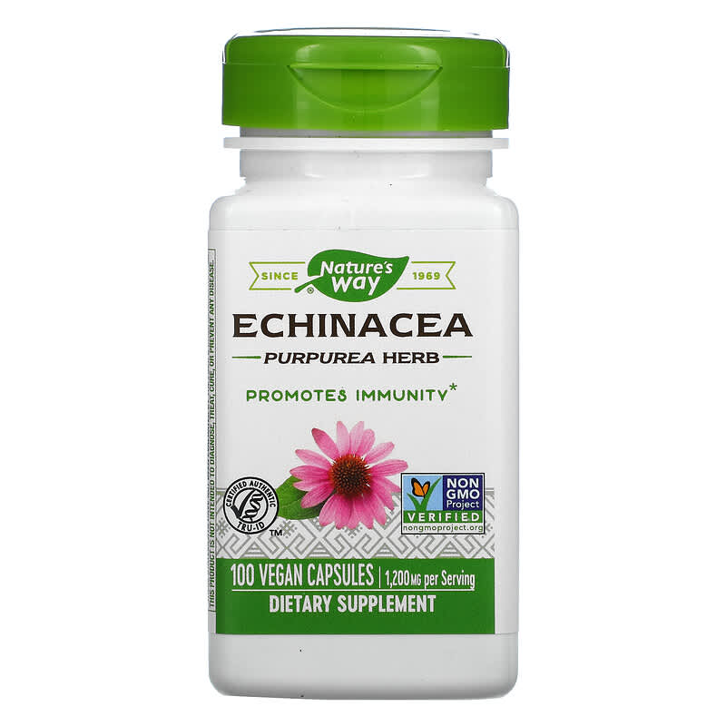 Nature's Way Echinacea Purpurea Herb 400 mg 100 Vegan Capsules 33674124000