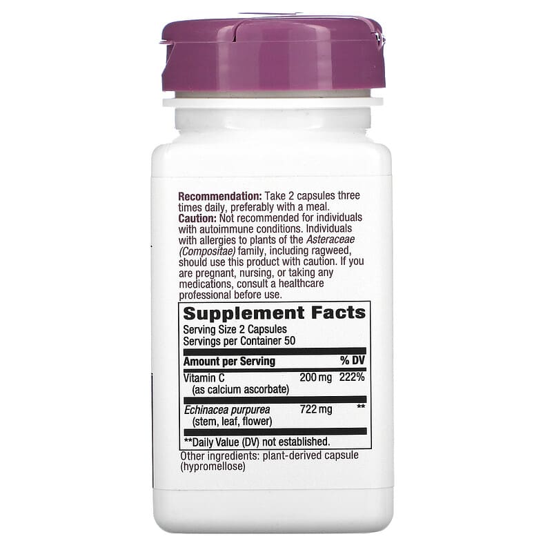 Nature's Way, Echinacea & Vitamin C, 461 mg, 100 Vegan Capsules 33674004173