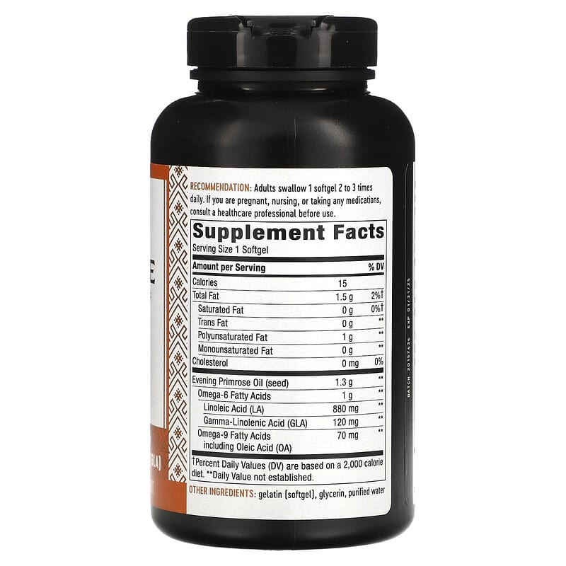 Nature's Way, Evening Primrose, Cold-Pressed Oil, Max Strength, 1,300 mg, 120 Softgels 33674154199