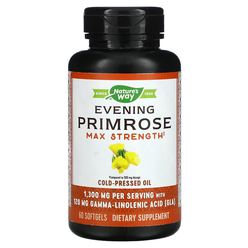 Nature's Way Evening Primrose Max Strength 1,300 mg 60 Softgels 33674154182