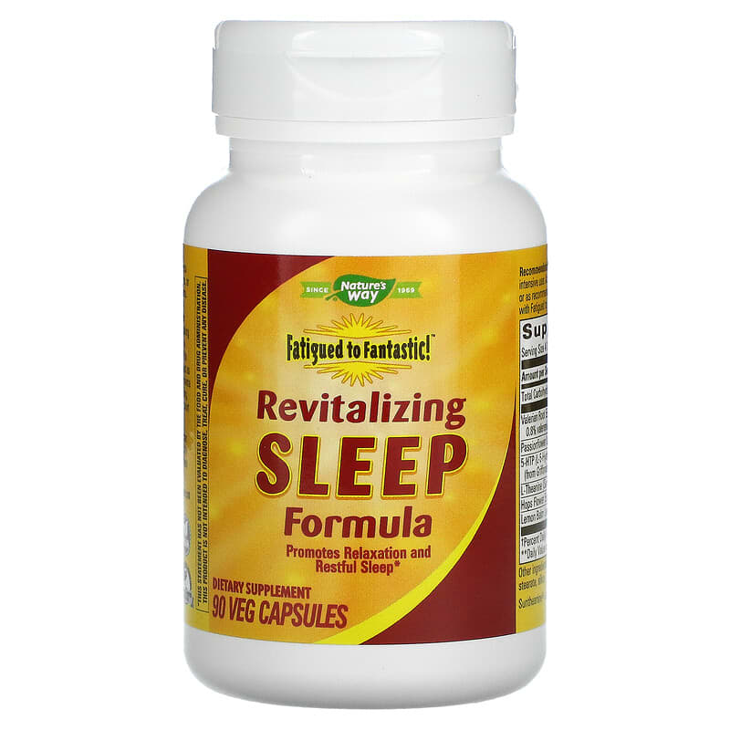 Nature's Way, Fatigued to Fantastic!, Revitalizing Sleep Formula, 90 Veg Capsules 763948032396