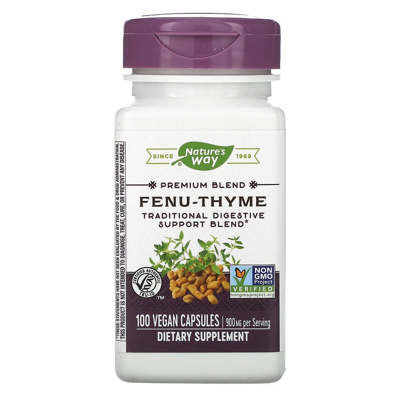 Nature's Way Fenu-Thyme 450 mg 100 Vegan Capsules 33674003503