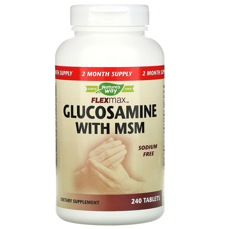 Nature's Way Flexmax Glucosamine with MSM Sodium Free 240 Tablets 33674145616