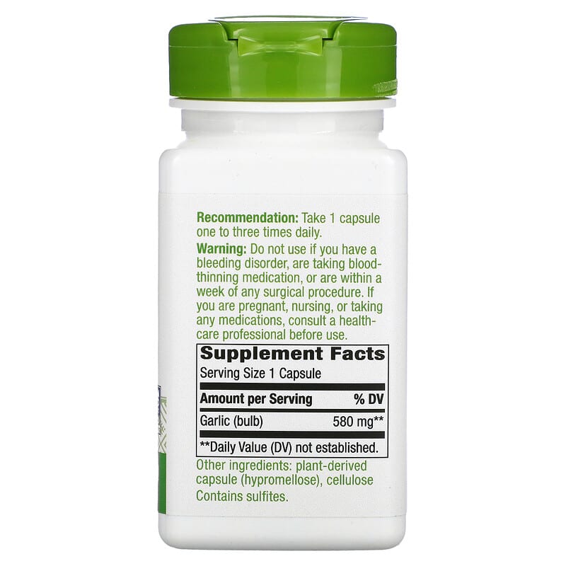 Nature's Way, Garlic Bulb, 580 mg, 100 Vegan Capsules 33674130001