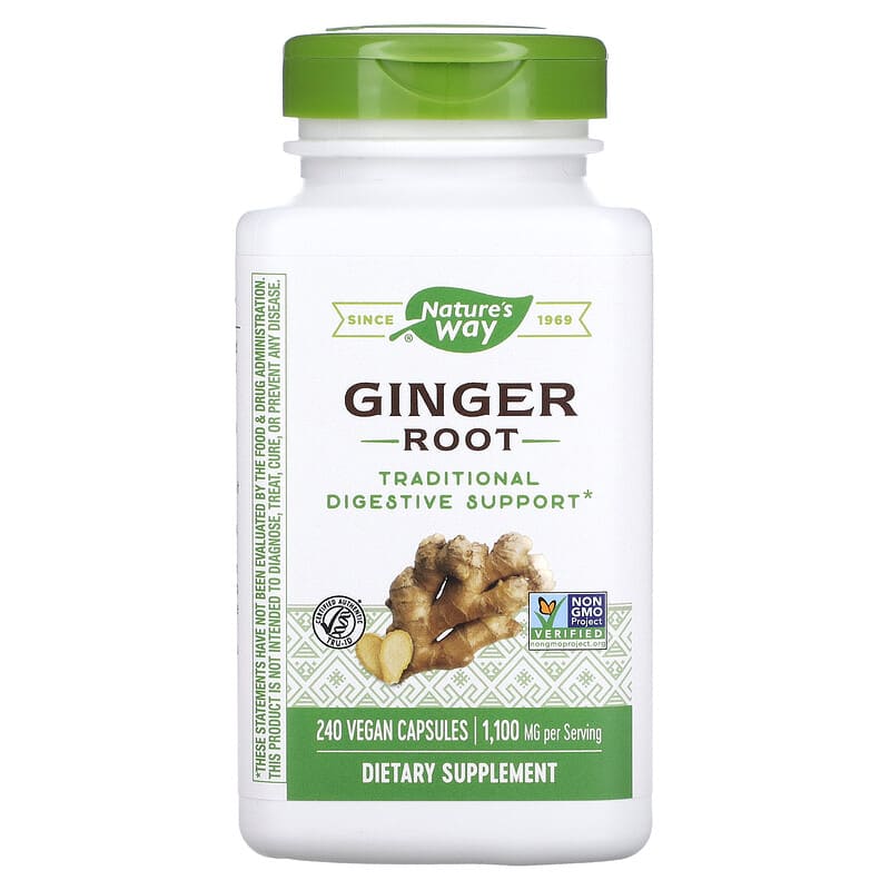 Nature's Way Ginger Root 550 mg 240 Vegan Capsules 33674119266