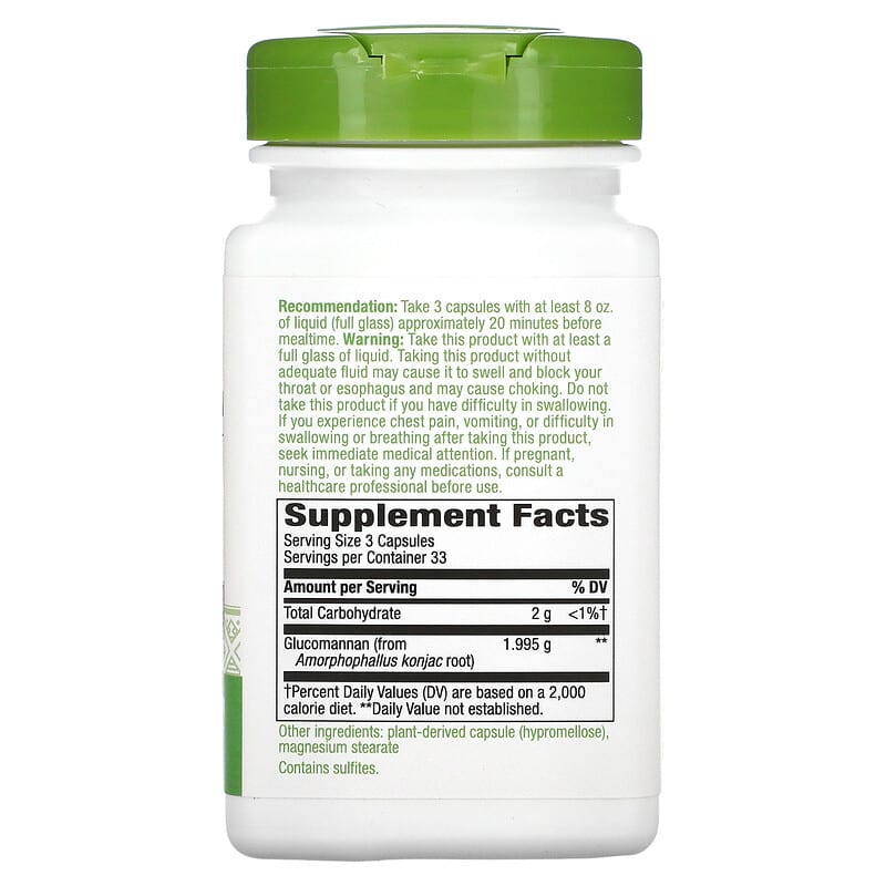 Nature's Way, Glucomannan from Konjac Root, 665 mg, 100 Vegan Capsules 33674136751