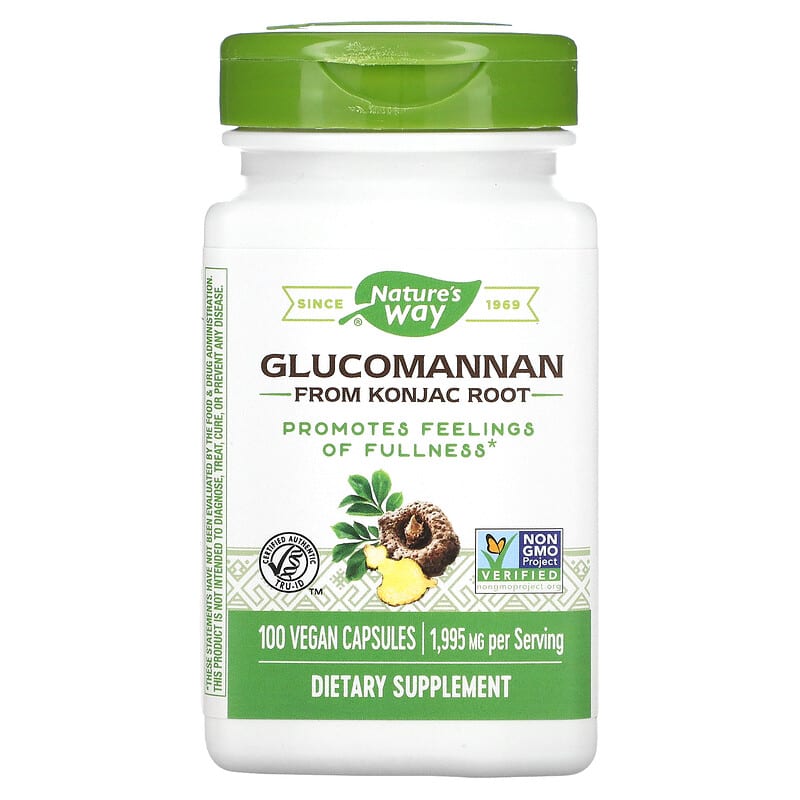 Nature's Way Glucomannan from Konjac Root 665 mg 100 Vegan Capsules 33674136751