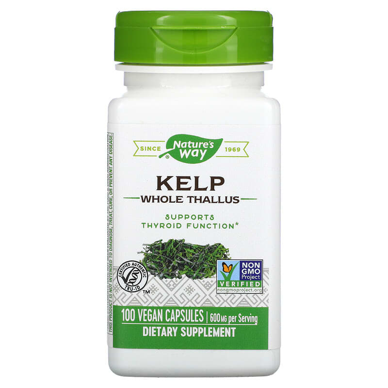 Nature's Way Kelp Whole Thallus 600 mg 100 Vegan Capsules 33674145005