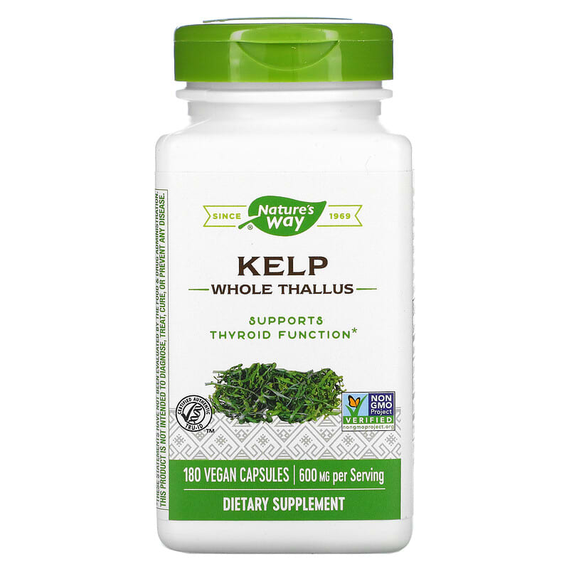 Nature's Way Kelp Whole Thallus 600 mg 180 Vegan Capsules 33674145081