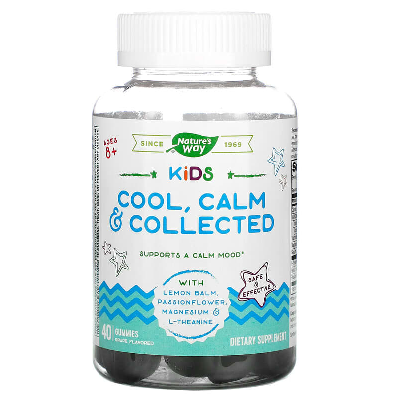 Nature's Way Kids Cool Calm & Collected Ages 8 + Grape  40 Gummies 33674133699