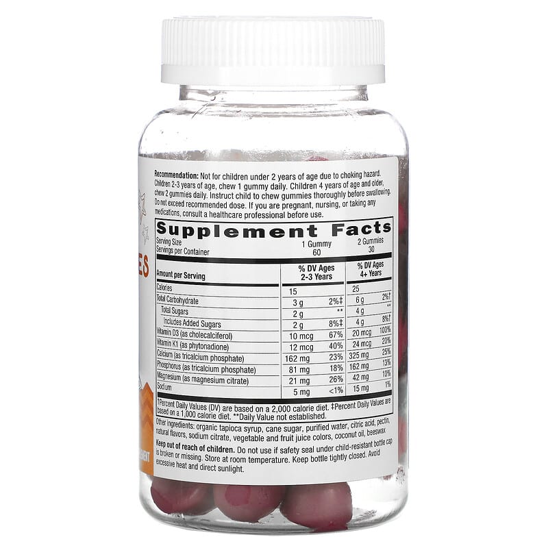 Nature's Way, Kids, Growing Bones & Muscles, Ages 2 +, Wildberry, 60 Gummies 33674133712