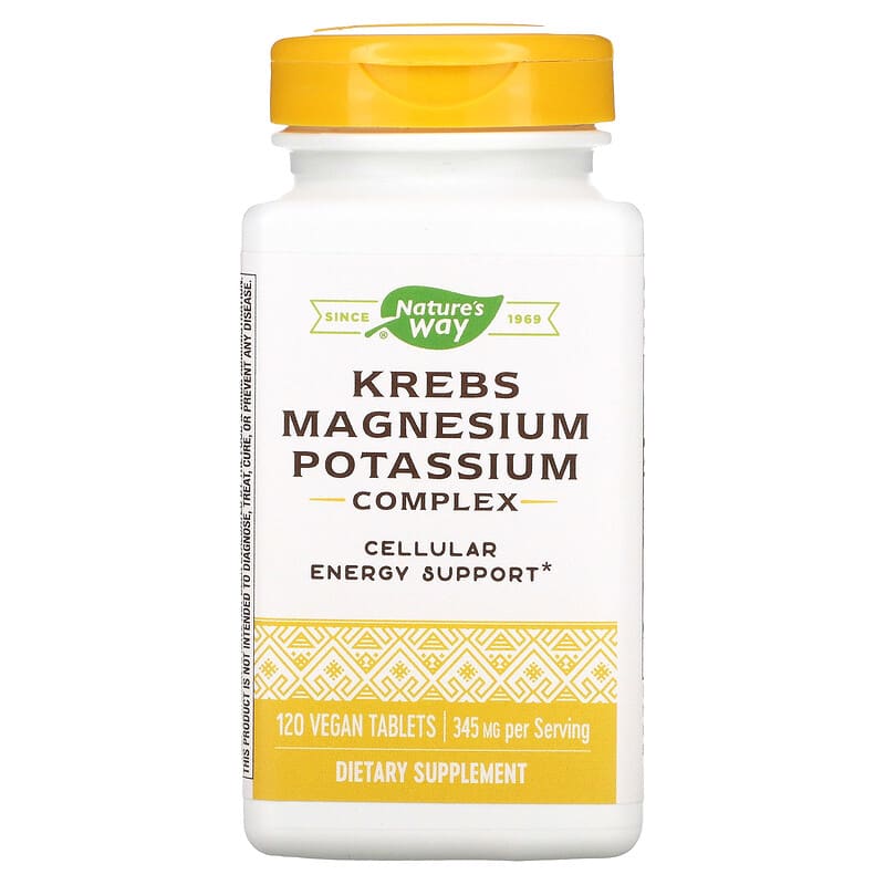 Nature's Way Krebs Magnesium Potassium Complex 172 mg 120 Vegan Tablets 763948077663