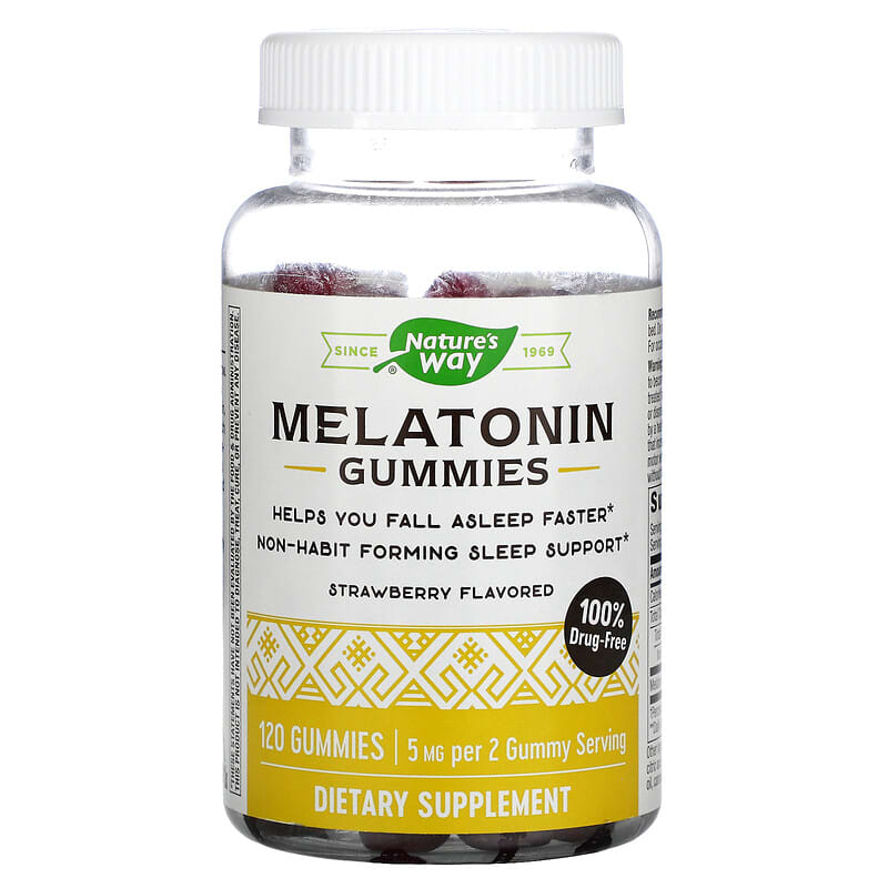 Nature's Way Melatonin Gummies Strawberry 2.5 mg 120 Gummies 33674137505